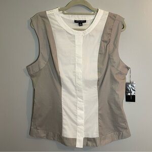 JONATHAN SAUNDERS for target NWT Tan and White Top SZ/XL 100% Cotton